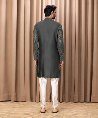 Olive green aftaab kurta set 2