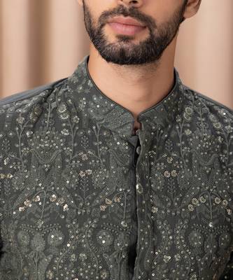 Olive green aftaab kurta set 4