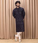 Navy blue aftaab kurta set