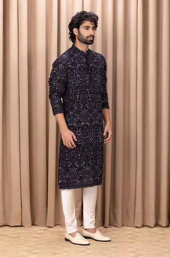 Navy blue aftaab kurta set