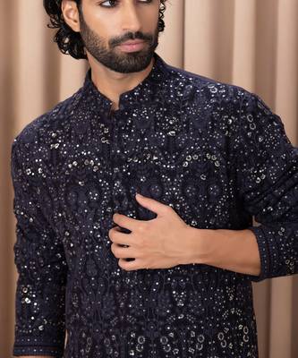 Navy blue aftaab kurta set 5