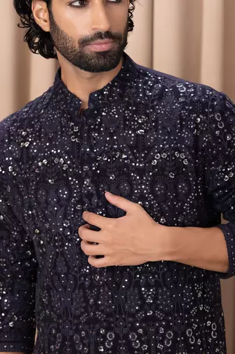Navy blue aftaab kurta set