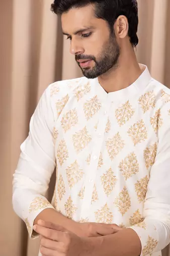 Ivory haider kurta set