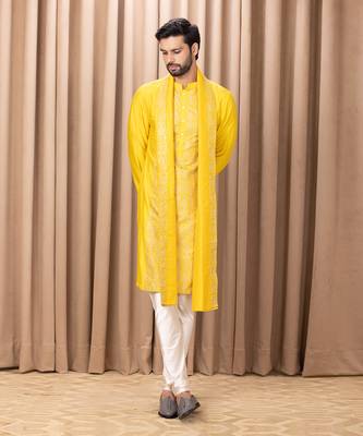 Mustard fahad kurta set 1