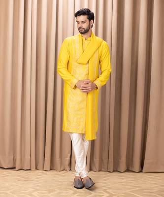 Mustard fahad kurta set 2