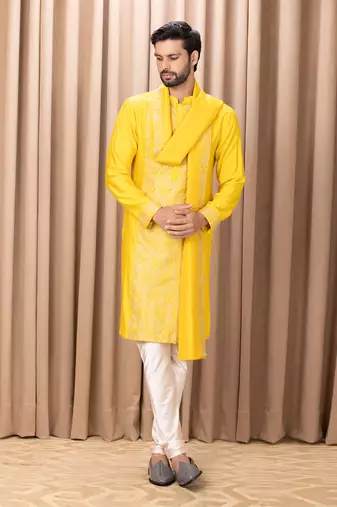 Mustard fahad kurta set