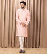 Peach fahad kurta set