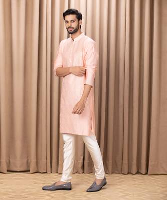 Peach fahad kurta set 3