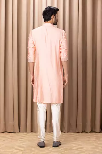 Peach fahad kurta set