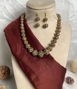 High quality jaipuri gold plated mala for women
