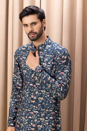 Navy blue amaani kurta set