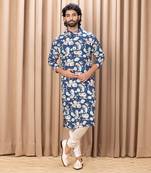 Navy blue kamal kurta set