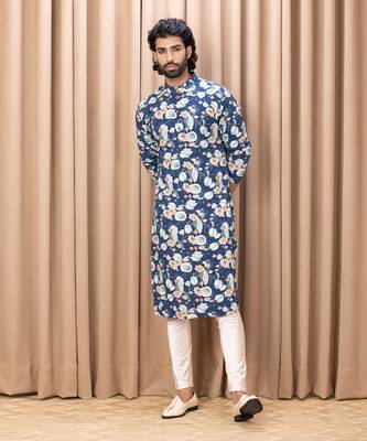 Navy blue kamal kurta set 2