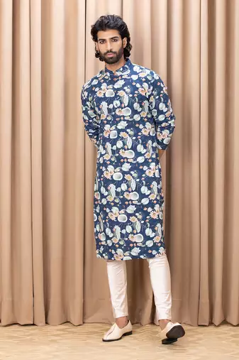 Navy blue kamal kurta set