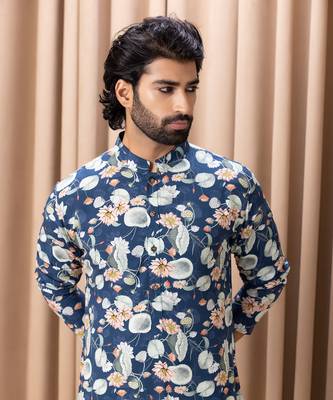 Navy blue kamal kurta set 3