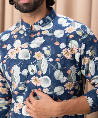Navy blue kamal kurta set 4