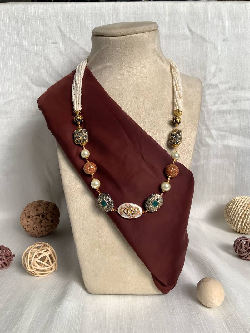 High quality jaipuri gold plated mala for women