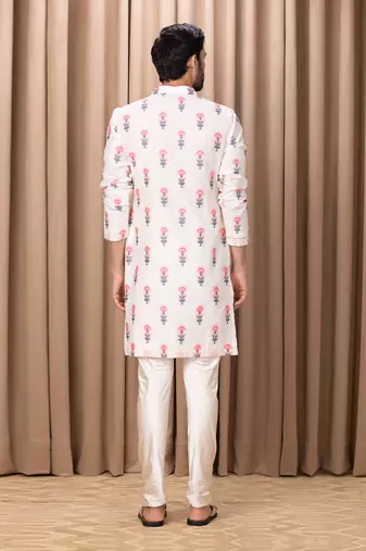 Ivory ashar cotton kurta set