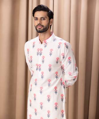 Ivory ashar cotton kurta set 5