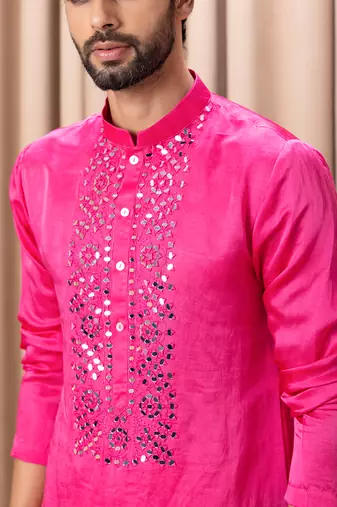 Hot pink kian kurta set