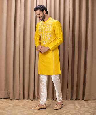 Mustard ghazi kurta set 2