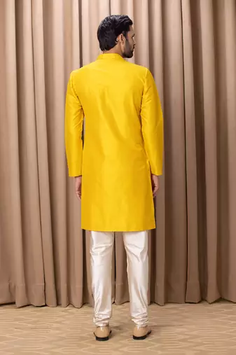 Mustard ghazi kurta set