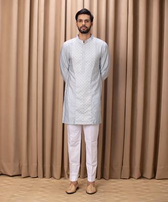 Powder blue faizal kurta set 1