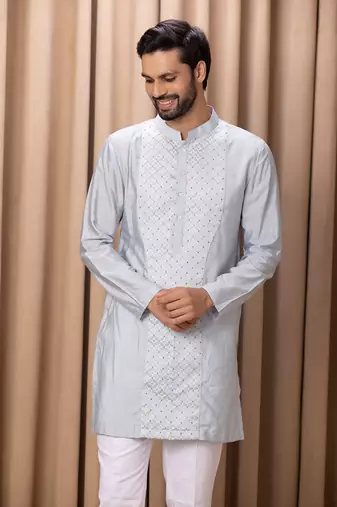 Powder blue faizal kurta set