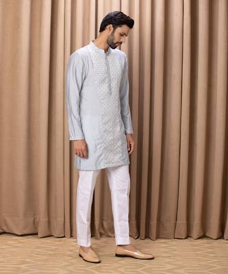Powder blue faizal kurta set 3