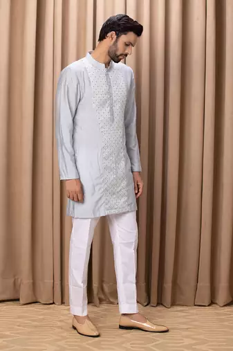 Powder blue faizal kurta set