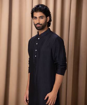 Navy blue classic kurta set 3