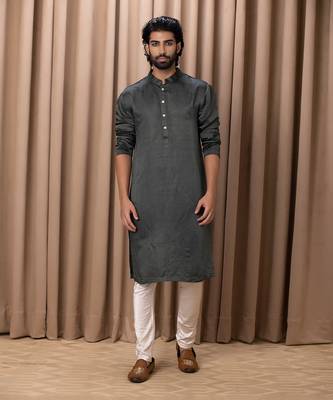 Olive green classic kurta set 1