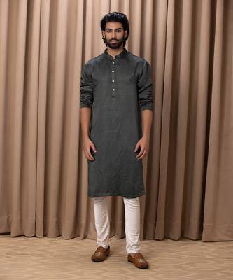 Olive green classic kurta set 2