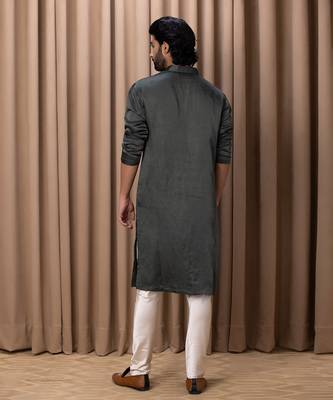 Olive green classic kurta set 3