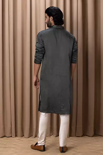 Olive green classic kurta set
