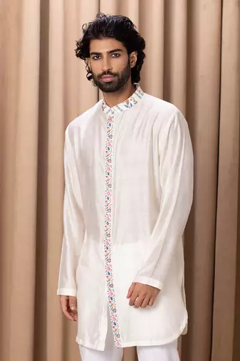 Ivory lakeer kurta set