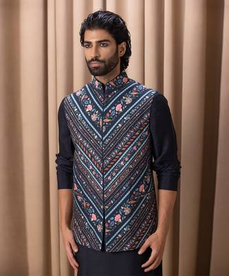 Navy blue lakeer bandi set 4