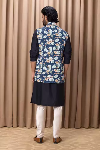 Navy blue kamal bandi