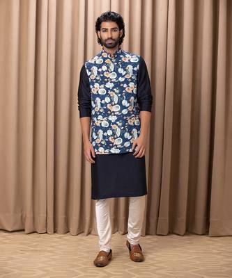 Navy blue kamal bandi set 1