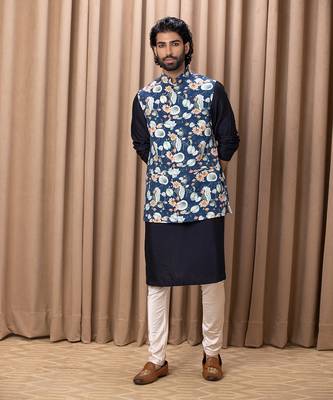 Navy blue kamal bandi set 2