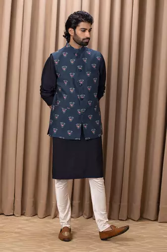 Navy blue noor bandi set
