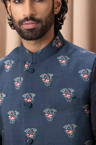 Navy blue noor bandi set