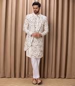 Off white amaani indo western set