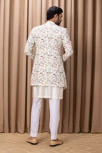 Off white amaani indo western set