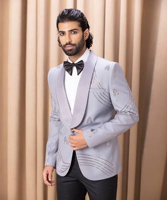Steel grey daris tuxedo set 2