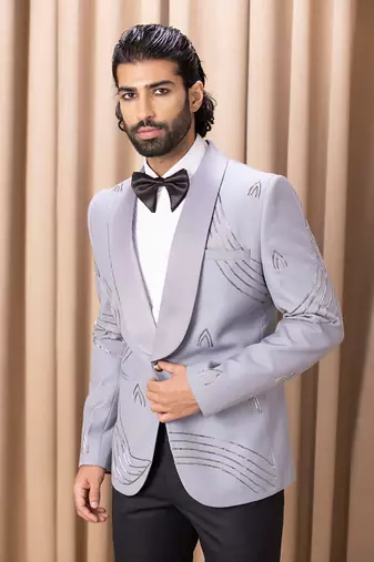Steel grey daris tuxedo set