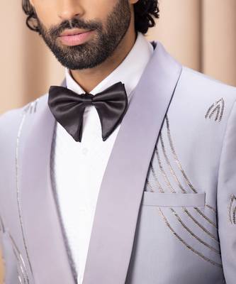 Steel grey daris tuxedo set 3