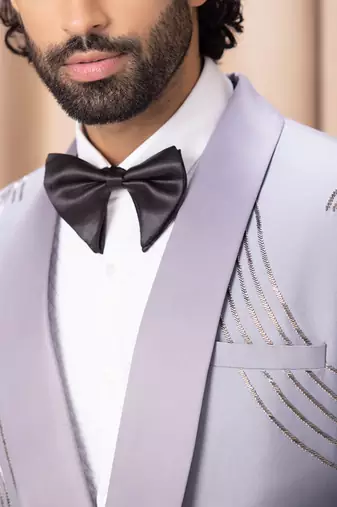 Steel grey daris tuxedo set