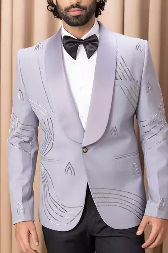Steel grey daris tuxedo set