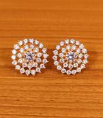 White cubic zirconia studs